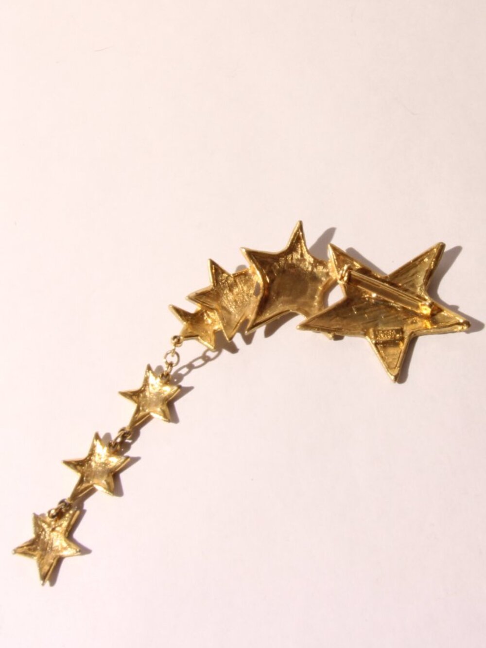 Vintage 70s Ultra Craft Gold Tone Textured Shooting Star Brooch - Picture 2 of 5